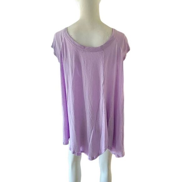 Free people womens Sz XS lilac keep it casual tee relax fit - Picture 6 of 8